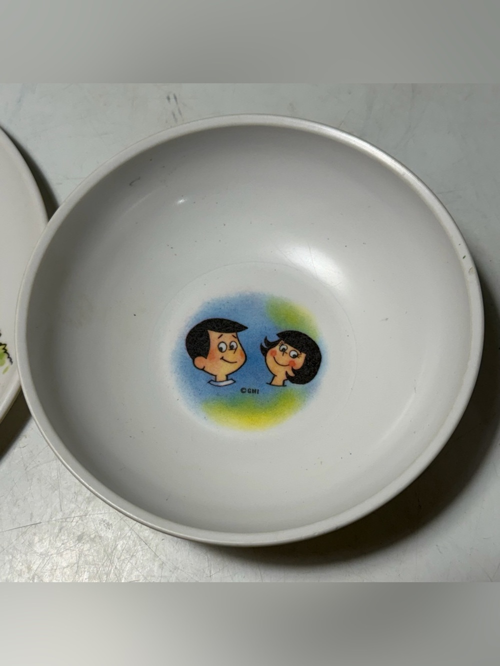 Vtg Melamine White Plastic Bowl Cheerios Kids Cereal Breakfast Home Kitchen